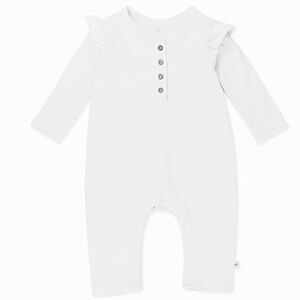NWOT Honest Baby Baby-Girl's Organic Cotton Long Sleeve Flutter Henley Coverall